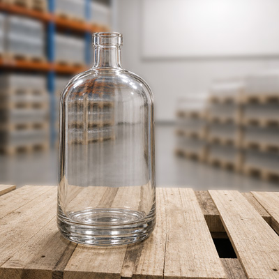 Botella bordalesa de vidrio para licores