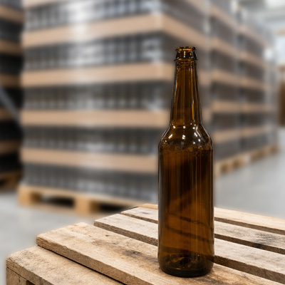 Botella de vidrio para cerveza retornable y de un solo uso